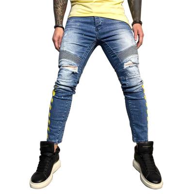 China Haisen Jeans Factory Fashion Sale Streetstyle Stretch Denim Pants Breathable Wholesale Hot Slim Custom Ripped Skinny Jeans For Men for sale