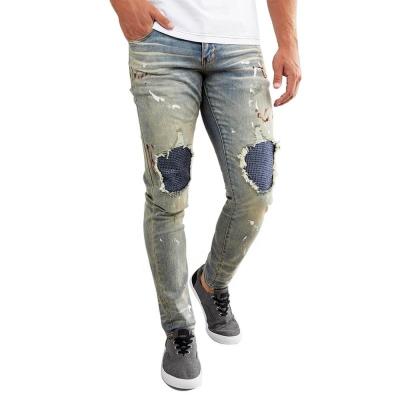 China Factory Direct Designers Breathable Wholesale Men's Blue Jeans Pantalones Stretch Ripped Skinny Denim Pants Slim Mens Jeans for sale