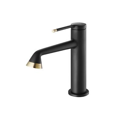 Cina Miscelatore freddo d'ottone dell'acqua calda del bagno di Matt Black Basin Mixer Faucet in vendita