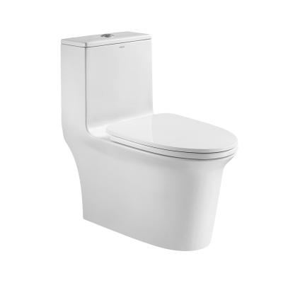 China Dual Flush Elongated One Piece Toilets 0.9/1.3 GPF Siphon Jet for sale