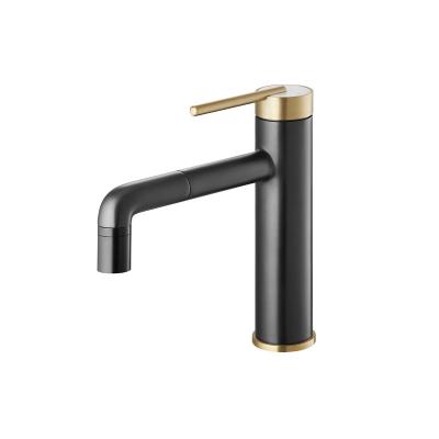 China Matte Black Single Handle Bathroom Basin Faucet 50mm Contemporary for sale