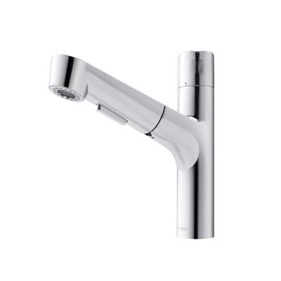 China 197mm Width Pull Out Bathroom Basin Faucet With Dual Function Spray for sale