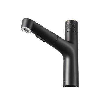 China Matte Black Bathroom Brass Basin Faucets 207mm Height Polished Surface for sale