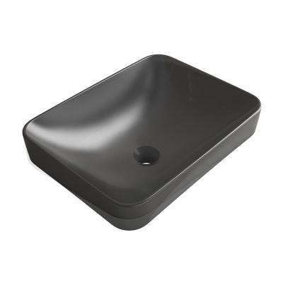 Chine Forme en céramique de rectangle de bassins de noir de partie supérieure du comptoir pour la salle de toilette à vendre