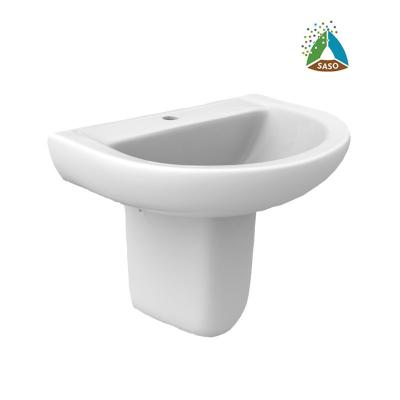 China Van het het Voetstukbassin van SASO de Semi Freestanding Muur Hang With Overflow Sanitary Ware Te koop