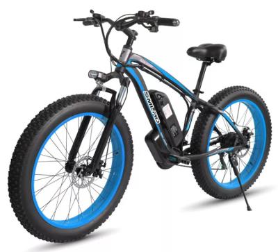 China Aluminum Alloy EU Warehouse New Electric Bike UK Model 26inch Wheel 21 Speed ​​1000W Fat Tire Snow Mountain Ebike Electric Bicycle for sale