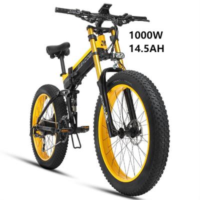 China Aluminum Foldable Electric Bicycle 1000W 48V Smart E Bike Alloy Eu Warehouse Drop Shipping Mountain Bike 14.5AH 55KM/H Lithium Battery for sale