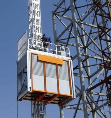 China Bemalte SC200 gelb Material Bau einzelnen Käfig Hoist 3,2 x 1,5 x 2,5 m. zu verkaufen