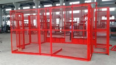 China Material Construction Twin Cage Hoist , Red Double Cages Building Hoist for sale