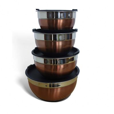 China New Arrival Sustainable Stainless Steel Mixing Bowl Set With Lid for sale