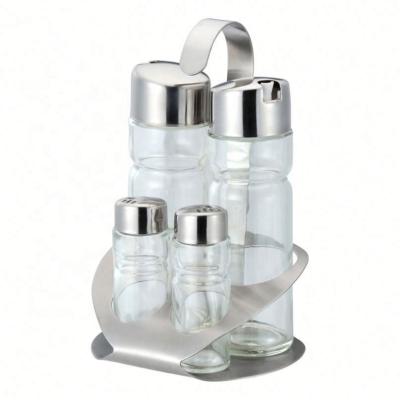 China Viable High Quality Kitchenware Cooking Tools Pot Stainless Steel Glass Condiment Set for sale