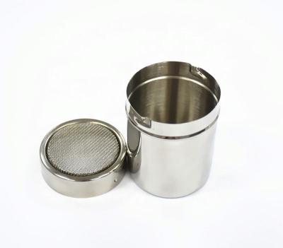 China Sustainable Custom Logo Stainless Steel Pepper Cocoa Powder Shaker for sale