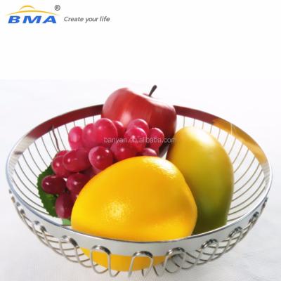 China New Design Stainless Steel Wire Fruit Basket Stainless Steel Sustainable Fruit Basket for sale