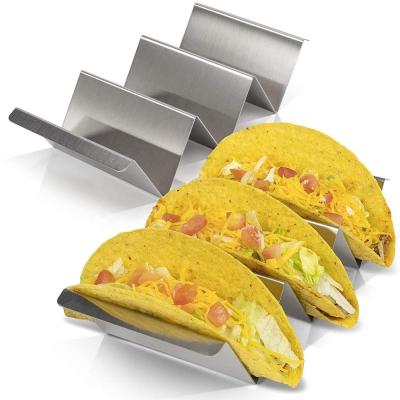 China Wholesale Viable Stylish Metal Truck Food Rack Dish Tray Shell Set Stainless Steel Rack Taco Holder for sale