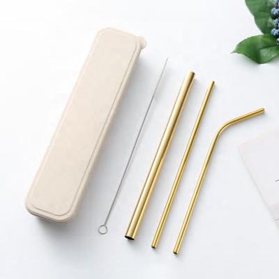 China Silver Case Bending RVs Stainless Steel Bag Pouch Milk Tea Drinking Gold Black Straw Eco - Friendly Sustainable for sale