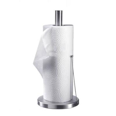 China Modern Stainless Steel Kitchen Paper Roll Holder Standing Paper Towel Holder for sale