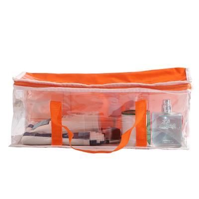 China Durable 33*13*15 PVC Storage Classic Portable Cosmetic Storage Bag Transparent Material Bag With Zipper for sale