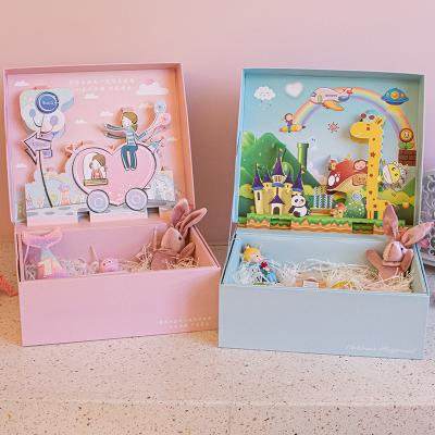 China Reusable Gift Box 32*28*11 High Quality Handmade Cute 3D Gift Box Eco-friendly Material For Girl Boy for sale