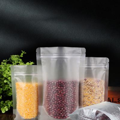 China Waterproof and Moisture Proof Moisture Proof Nut Sealed Bag Clear Food Packaging Custom Frosted Zipper Bags for sale