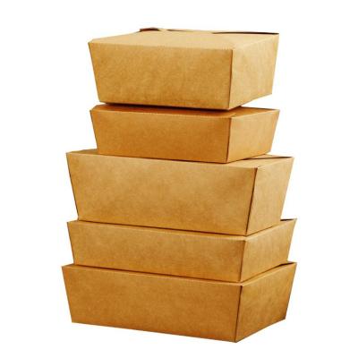 China Lunch Multi-size PE Coated Packing Takeout Box Environmentally Friendly Kraft Paper Box Lunch Box for sale