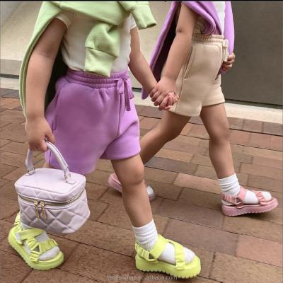 China Custom Solid Color Kids Summer Shorts Girls Breathable Clothing Kids Shorts for sale