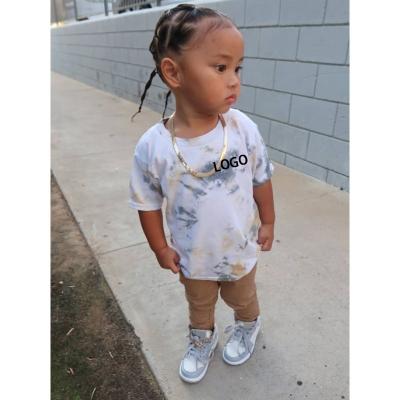 China Custom Children's Short Sleeve Kids T-shirt Summer Tops Toddler Boy's Tees Breathable Tie Dye For Boys for sale