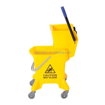 China Sustainable Hotel Cleaning Commercial 31L Broom Wringer Bucket Squeeze Mop Bucket Floor Mop Buckets for sale