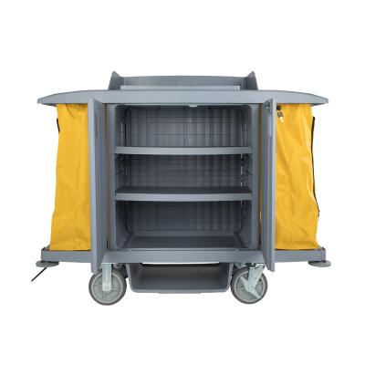 China Multi Function Janitor Supplies Cart Multifunctional Household Carts Hotel Service Plastic Cleaning Cart for sale