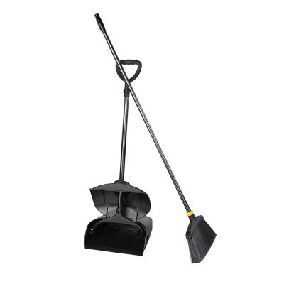 China Long Handle Airport Office Home Hotel Lobby Industrial Design Commercial Plastic Broom And Windproof Dustpan Combination Set for sale