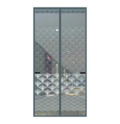 China Modern Gray Mosquito Curtain Solid Color Self-suction Curtain Storage Magnetic Design for sale