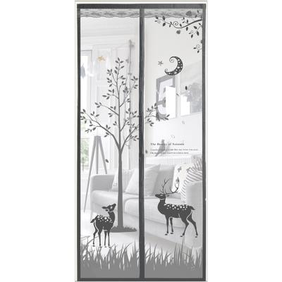 China Modern Gray Mosquito Repellent Elk Magnetic Storage Sash Curtain for sale