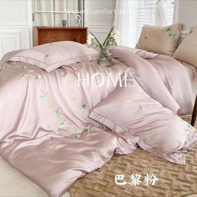 China Tencel Bedding Set 100% mulberry chinese silk duvet cover set / silk bed sheet set with pillowcase for sale