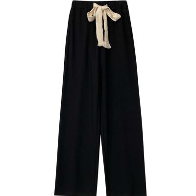 China Anti-pilling One Waist Wide Leg Knitted Pants Long Cotton Women Casual Pants for sale