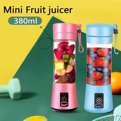 China 2022 Newly Design Multifunctional Household Fruit Juicer Blender Portable Fruit Blender Six Blades In 3d 380ml Usb Juicer Cup for sale