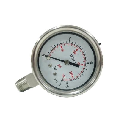 China Brass or Stainless Steel SPR Fast Delivery Liquid Water Filled High Pressure Meter 10bar for sale