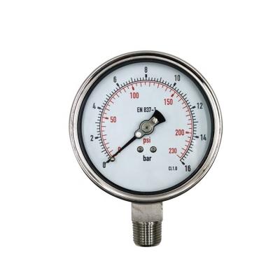 China Brass or Stainless Steel Stable Performance 2.5 Inch 10 Bar Pressure Gauge Pressure Gauge OEM for sale