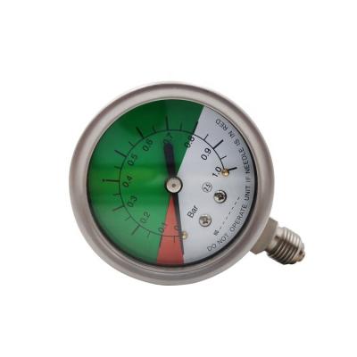 China SPR SS IP54 Vacuum Gauge Barometer Alarm Device Sf6 Density Meter Gas Pressure Gauge Auto Oil Filled Pressure Gauge for sale