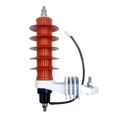 China Silicone Rubber Polymer Housed Metal Oxide Surge Arrester Without Gaps 21-24kv 5ka 10ka Leakage Current Export Rated Type for sale