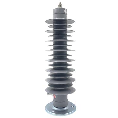 China Silicone Rubber 5ka Compound Zinc Oxide Porcelain Lightning Arrester 11kv 33kv 10ka Polymer Qualified Metal Oxide Surge Arrester for sale