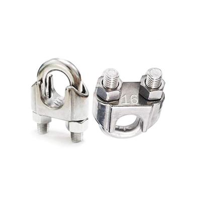 China D shape 304 stainless steel wire rope clamps, M6 U shape wire rope clips, U bolt saddle clip for wire rope cable for sale