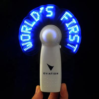 China Replaceable Handheld Car LINLI Battery LED Fan Customized Message Display Mini Flashing Fan for sale