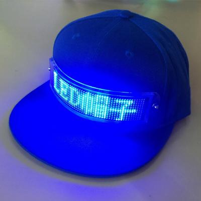 China Factory Fashion COMMON Advertising Custom Cheap Message Led Hat Light With Logo for sale