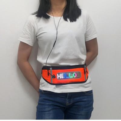 China LED Message Show LINLI APP Programming LED Display Bag Advertising LED Waist Bag For Night Working Walking Recycling for sale