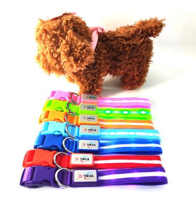 China Waterproof Durable Pet Padded Flashing Collars Light Up Safety Pet LED Collars Rechargeable Dog Collar for sale