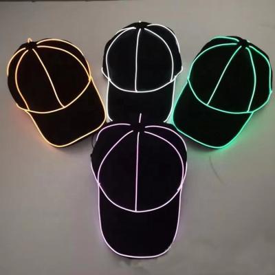 China LINLI Praise Concert Christmas New Year Gift COMMON LED Cotton Glow Custom EL Wire Hat Flashing Light Up Baseball Cap for sale