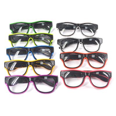 China Music Activated Flashing Hot Selling New Product Part Flashing In Dark Light Up Glasses, Plastic Glow Led EL Glasses for sale