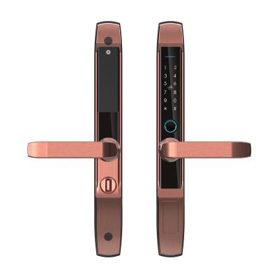 China Office 85 series mortise latch sliding door lock with keys aluminum gate ttlock APP fingerprint lock for sale