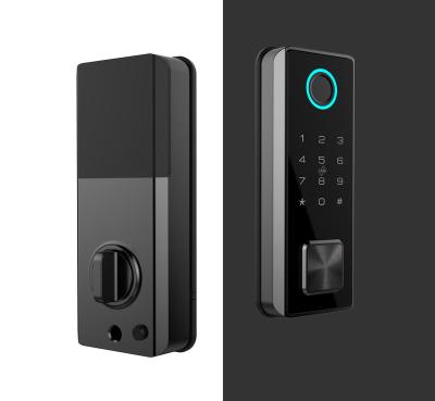 China Office Smart Card American Single Bolt Touch Screen Keypad Password Fingerprint Keyless TTlock APP Home Door Smart Lock for sale