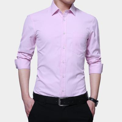 China White Men's Spring Anti-pilling Office Simple Formal Dress Shirt Long Sleeve Business High Quality for sale