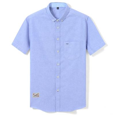 China Anti-pilling Top Quality Short Sleeve 100 Cotton Oxford Safari Men Shirt for sale